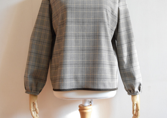 秋のグレンチェック/クラシックブラウス☆茶系 9枚目の画像