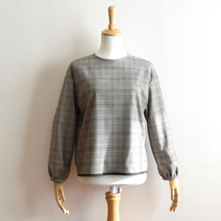 秋のグレンチェック/クラシックブラウス☆茶系 3枚目の画像