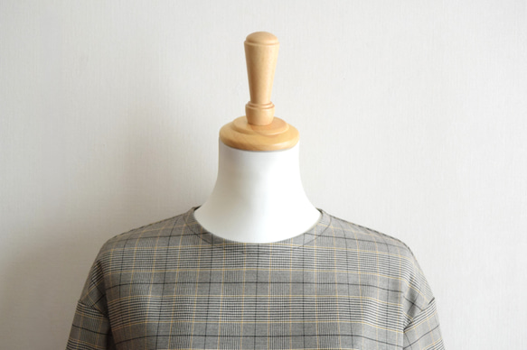 秋のグレンチェック/クラシックブラウス☆茶系 6枚目の画像