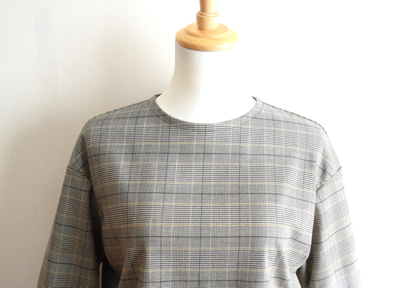 秋のグレンチェック/クラシックブラウス☆茶系 7枚目の画像