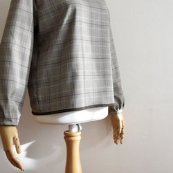秋のグレンチェック/クラシックブラウス☆茶系 5枚目の画像