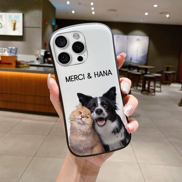 うちの子スマホ耐衝撃ケース 写真プリント Iphone17/16/15/14/13/12/11/SE スマホケース 5枚目の画像