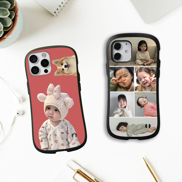 うちの子スマホ耐衝撃ケース 写真プリント Iphone17/16/15/14/13/12/11/SE スマホケース 4枚目の画像