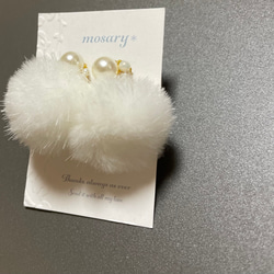 大人気2way♡冬につけたいファー＆オールシーズン大活躍シンプルパール*ピアス 8枚目の画像