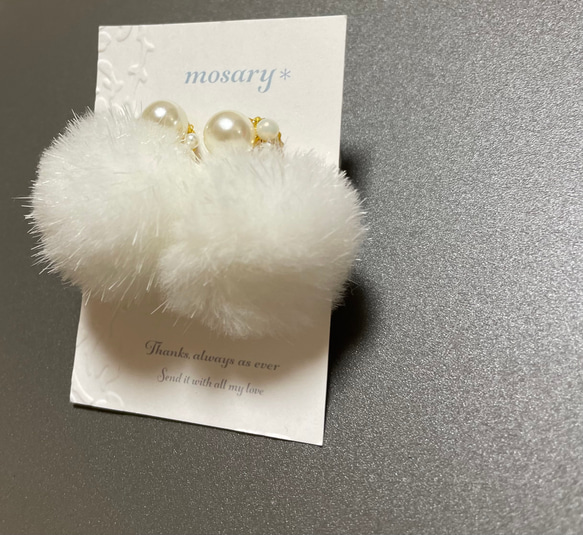 大人気2way♡冬につけたいファー＆オールシーズン大活躍シンプルパール*ピアス 8枚目の画像