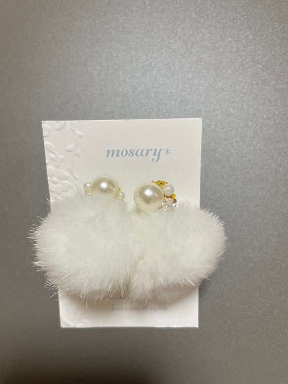 大人気2way♡冬につけたいファー＆オールシーズン大活躍シンプルパール*ピアス 10枚目の画像