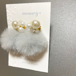 大人気2way♡冬につけたいファー＆オールシーズン大活躍シンプルパール*ピアス 11枚目の画像