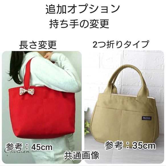 帆布 ころんとバック(2way・2ポケット) ＊Mサイズ＊スチールブルー×大花柄＊ 11枚目の画像