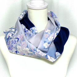 正絹】着物リメイク 訪問着より ねじりスヌード（ネックウォーマー