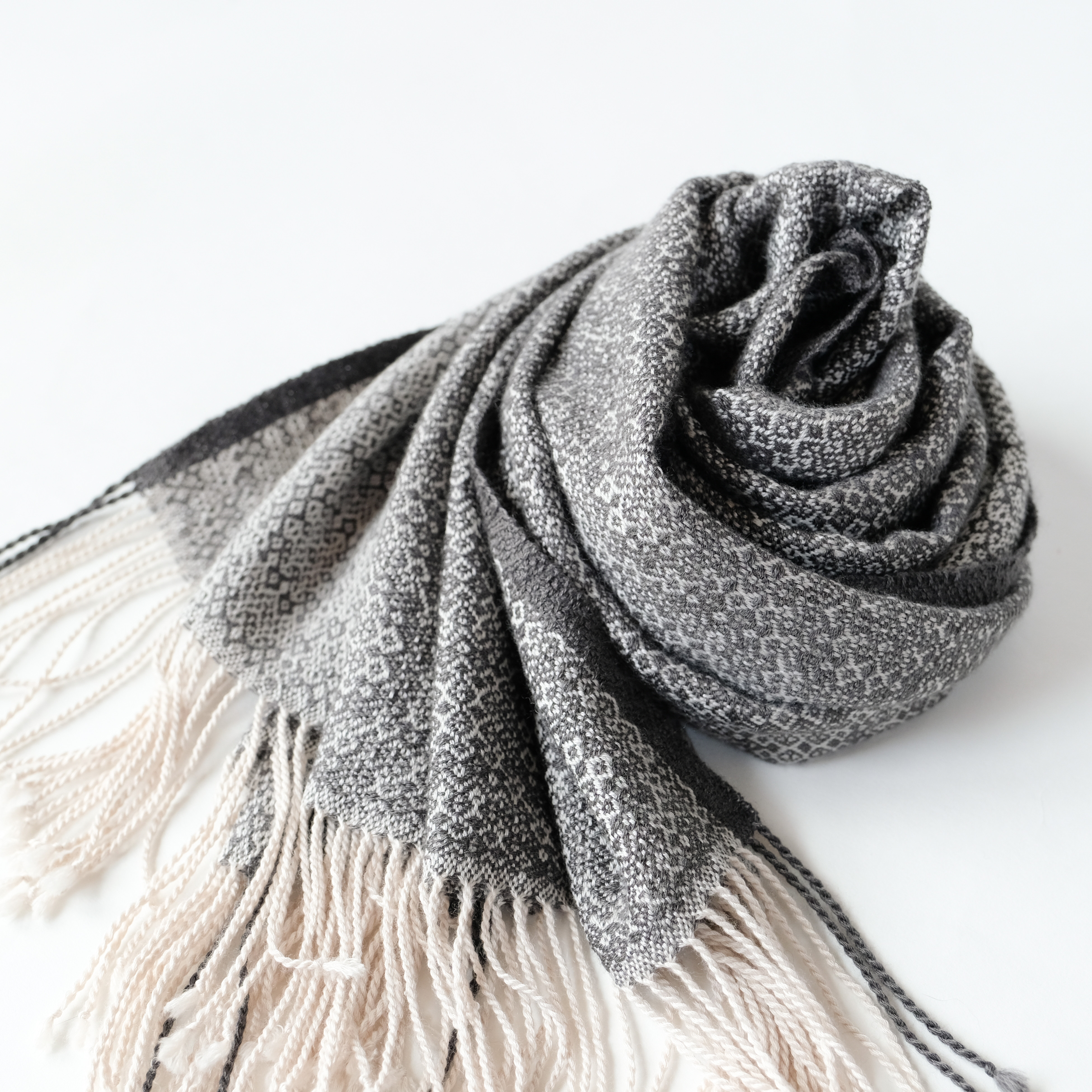 カシミア手織りストール　作家もの 手織りカシミヤシルクストール【珠華＊03】 ストール Färg 手織り布