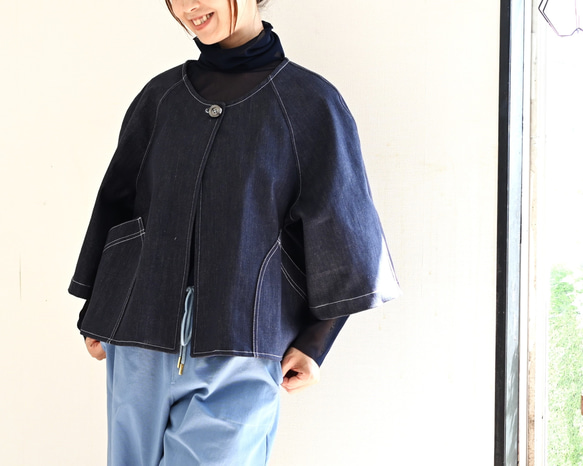 ストレッチデニムショートジャケット 1枚目の画像