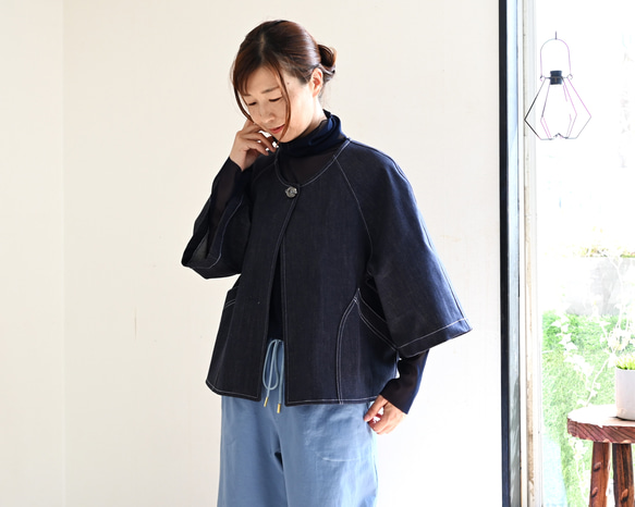 ストレッチデニムショートジャケット 4枚目の画像