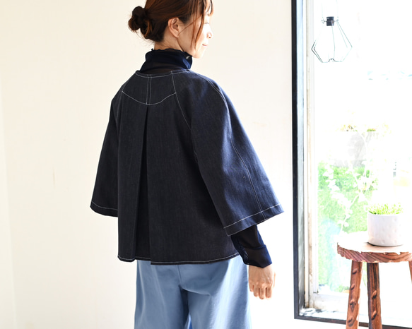 ストレッチデニムショートジャケット 2枚目の画像