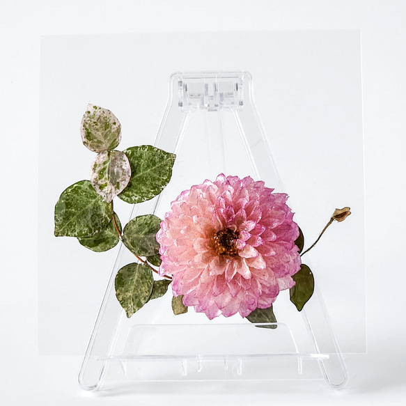 ダリアのフラワーパネル｜レジン×ドライフラワー｜特別な日に送りたい高級感あふれるフラワーパネル｜結婚・新築・記念日ギフト 1枚目の画像