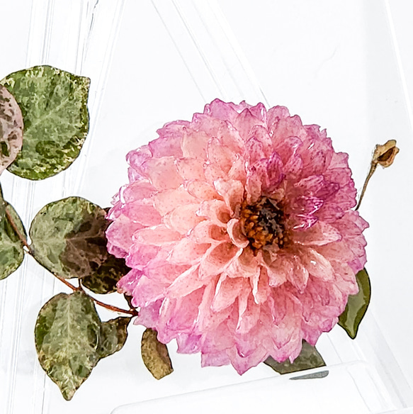 ダリアのフラワーパネル｜レジン×ドライフラワー｜特別な日に送りたい高級感あふれるフラワーパネル｜結婚・新築・記念日ギフト 4枚目の画像