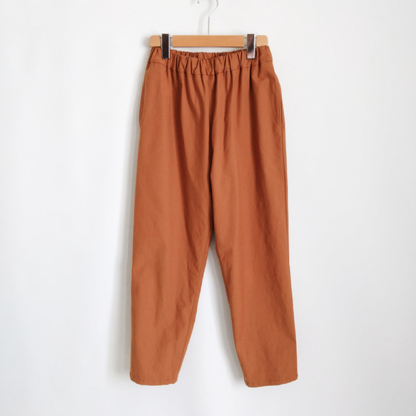 再販！× 8  新！コットンキュプラのなんでもないパンツ  ストレッチツイル  ダークオレンジ 10枚目の画像