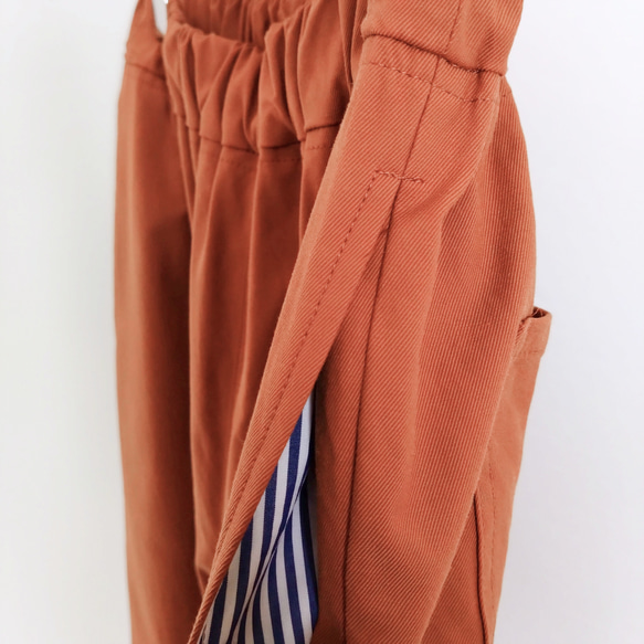 再販！× 8  新！コットンキュプラのなんでもないパンツ  ストレッチツイル  ダークオレンジ 13枚目の画像