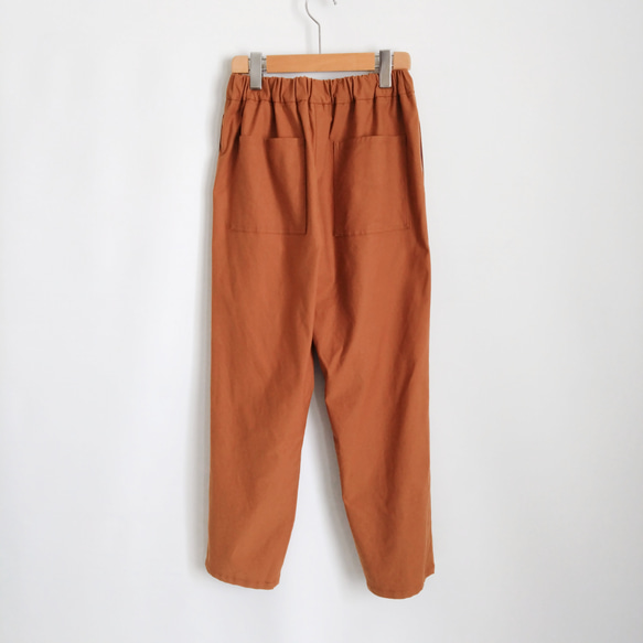 再販！× 8  新！コットンキュプラのなんでもないパンツ  ストレッチツイル  ダークオレンジ 11枚目の画像