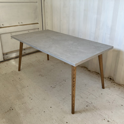 モルタルダイニングテーブル 木製脚 1500サイズ モールテックス風