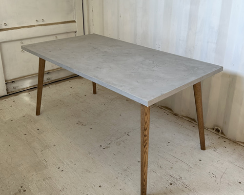 モルタルダイニングテーブル 木製脚 1500サイズ モールテックス風