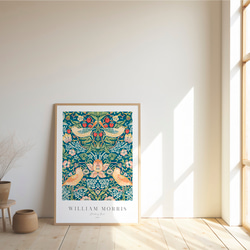 ウィリアムモリス アートポスター アンティーク インテリア 鳥 花柄 ボタニカル 北欧 クラシック レトロ 絵画 2枚目の画像