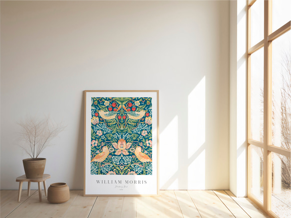 ウィリアムモリス アートポスター アンティーク インテリア 鳥 花柄 ボタニカル 北欧 クラシック レトロ 絵画 2枚目の画像