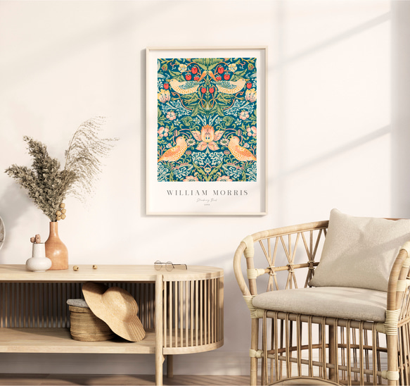 ウィリアムモリス アートポスター アンティーク インテリア 鳥 花柄 ボタニカル 北欧 クラシック レトロ 絵画 3枚目の画像