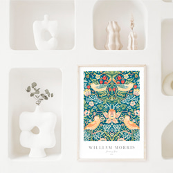 ウィリアムモリス アートポスター アンティーク インテリア 鳥 花柄 ボタニカル 北欧 クラシック レトロ 絵画 7枚目の画像