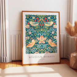 ウィリアムモリス アートポスター アンティーク インテリア 鳥 花柄 ボタニカル 北欧 クラシック レトロ 絵画 4枚目の画像