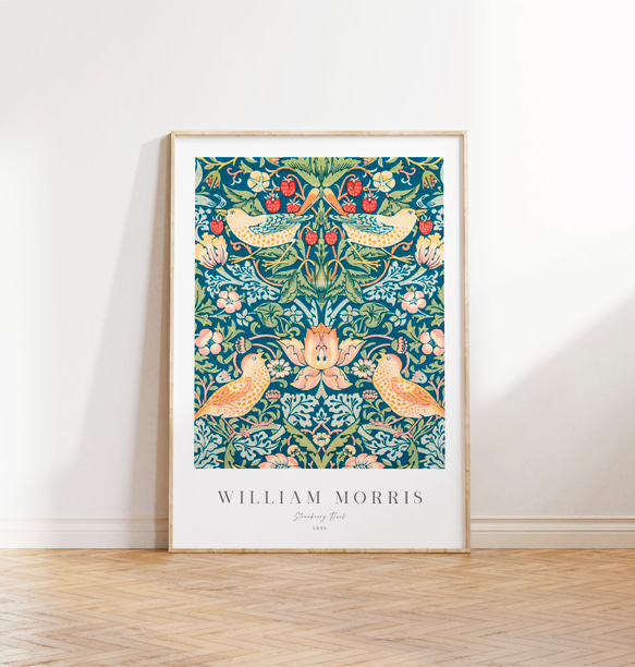 ウィリアムモリス アートポスター アンティーク インテリア 鳥 花柄 ボタニカル 北欧 クラシック レトロ 絵画 1枚目の画像