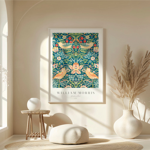 ウィリアムモリス アートポスター アンティーク インテリア 鳥 花柄