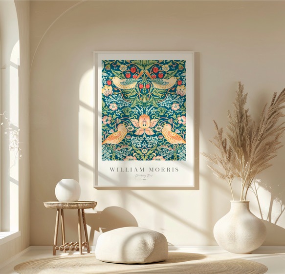 ウィリアムモリス アートポスター アンティーク インテリア 鳥 花柄 ボタニカル 北欧 クラシック レトロ 絵画 8枚目の画像