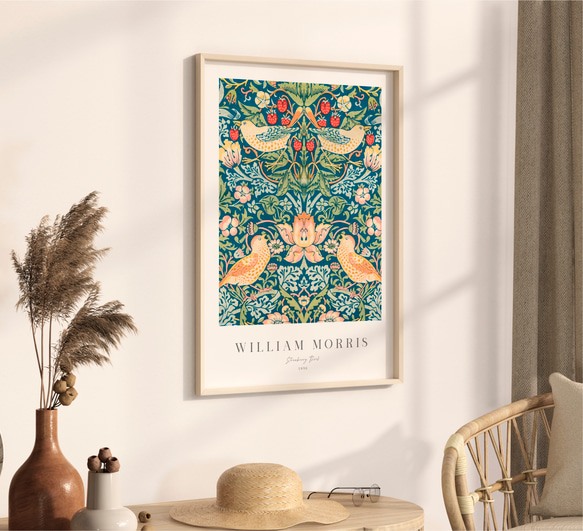 ウィリアムモリス アートポスター アンティーク インテリア 鳥 花柄 ボタニカル 北欧 クラシック レトロ 絵画 9枚目の画像