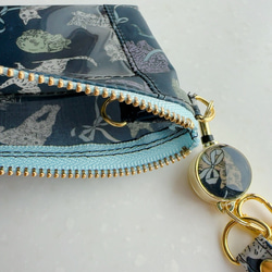 リバティ2025AW「コー・アンド・エイト」（ネイビー地）パスケース＆リールストラップ☆ラミネート☆PVC 6枚目の画像