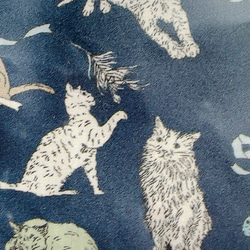 リバティ2025AW「コー・アンド・エイト」（ネイビー地）パスケース＆リールストラップ☆ラミネート☆PVC 4枚目の画像