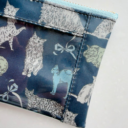 リバティ2025AW「コー・アンド・エイト」（ネイビー地）パスケース＆リールストラップ☆ラミネート☆PVC 7枚目の画像