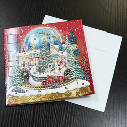 カードタイプの新size！送って楽しめる！『スクエア型！アドベントクリスマス　グリーティングカード　楽しい広場』 2枚目の画像