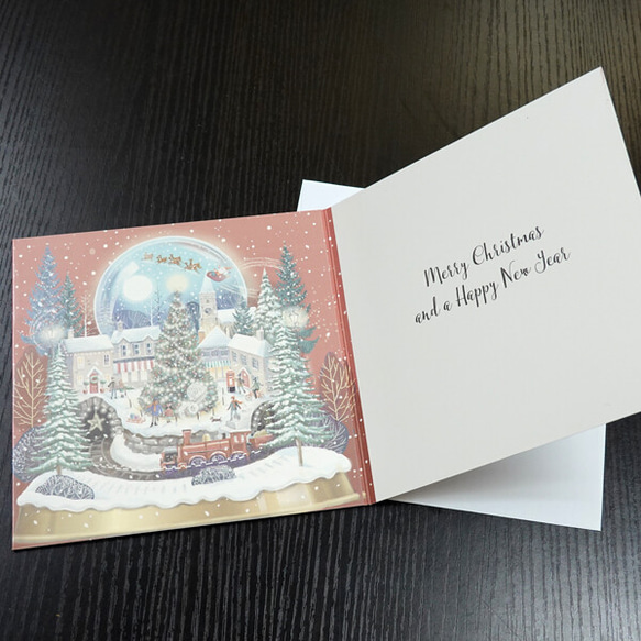 カードタイプの新size！送って楽しめる！『スクエア型！アドベントクリスマス　グリーティングカード　楽しい広場』 3枚目の画像