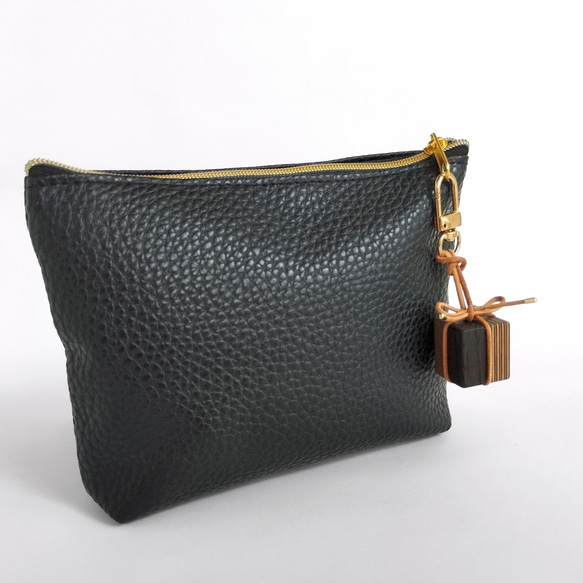 寄木と革紐で作ったギフトボックスのファスナーチャーム /  バッグチャーム 《type C》 4枚目の画像