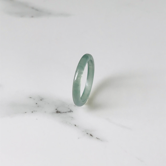 [R28-036］ ジェイド　JADE ヒスイ　本翡翠　くりぬき　リング　天然石　一点物　グアテマラ産　13号　指輪 3枚目の画像