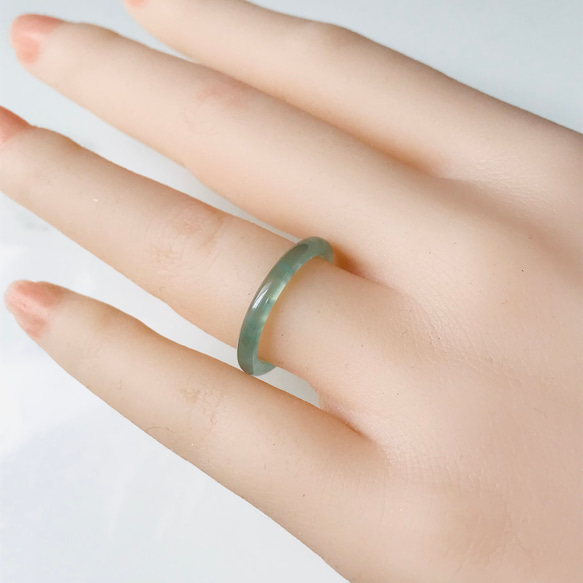 [R28-036］ ジェイド　JADE ヒスイ　本翡翠　くりぬき　リング　天然石　一点物　グアテマラ産　13号　指輪 6枚目の画像