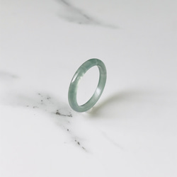 [R28-036］ ジェイド　JADE ヒスイ　本翡翠　くりぬき　リング　天然石　一点物　グアテマラ産　13号　指輪 2枚目の画像