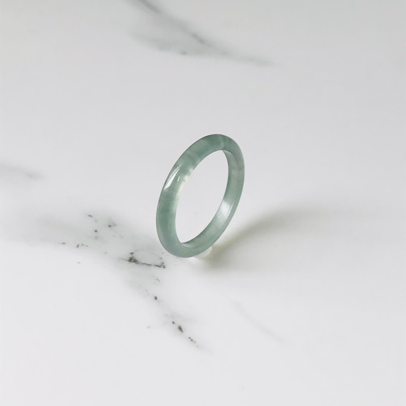 [R28-036］ ジェイド　JADE ヒスイ　本翡翠　くりぬき　リング　天然石　一点物　グアテマラ産　13号　指輪 2枚目の画像