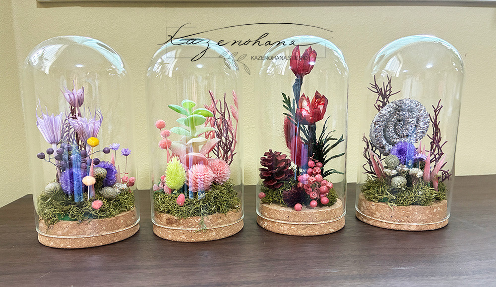 ガラスドーム４点セット＊ホワイトデー＊プチギフト＊個別包装可能