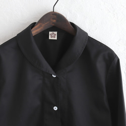 《在庫限り》秋冬に活躍✦ コットンツイル ショールカラー ジャケットコート（ブラック）CO08 10枚目の画像