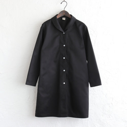 《在庫限り》秋冬に活躍✦ コットンツイル ショールカラー ジャケットコート（ブラック）CO08 12枚目の画像