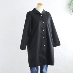 《在庫限り》秋冬に活躍✦ コットンツイル ショールカラー ジャケットコート（ブラック）CO08 5枚目の画像