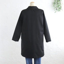 《在庫限り》秋冬に活躍✦ コットンツイル ショールカラー ジャケットコート（ブラック）CO08 9枚目の画像