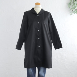 《在庫限り》秋冬に活躍✦ コットンツイル ショールカラー ジャケットコート（ブラック）CO08 7枚目の画像