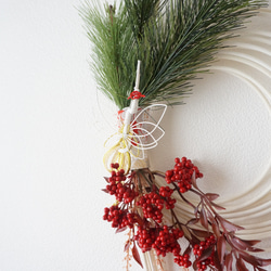 【10月・早割お正月2026】 松と鶴の実り飾り 4枚目の画像